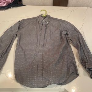 J crew small casual button down shirt.  Gray and white patterned.
